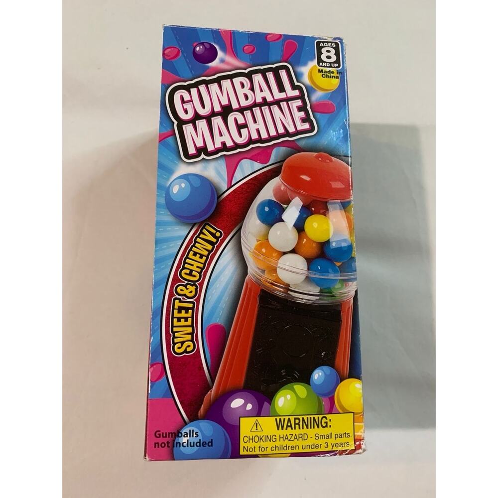 Rinco Mini Gumball Machine Bank Red Plastic Candy Dispenser Coin Bank Toy Box
